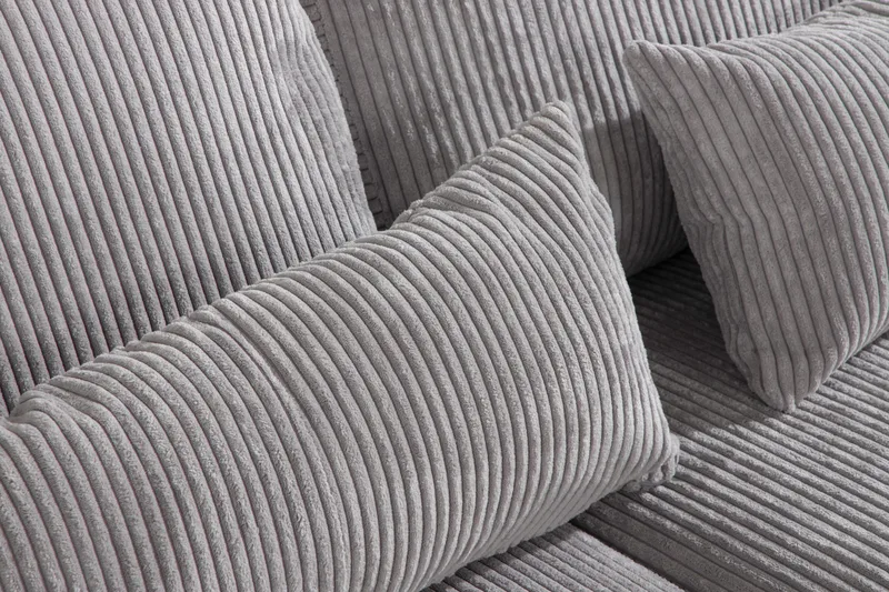 Copenhagen 4-sits Vänstervänd L-formad Schäslongsoffa i Manchester - Ljusgrå - Möbler - Soffa - Divansoffor & schäslongsoffa
