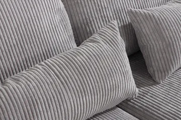 Copenhagen 4-sits Vänstervänd L-formad Schäslongsoffa i Manchester - Ljusgrå - Möbler - Soffa - Divansoffor & schäslongsoffa