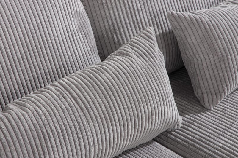 Copenhagen 4-sits Vänstervänd L-formad Schäslongsoffa i Manchester - Ljusgrå - Möbler - Soffa - Divansoffor & schäslongsoffa