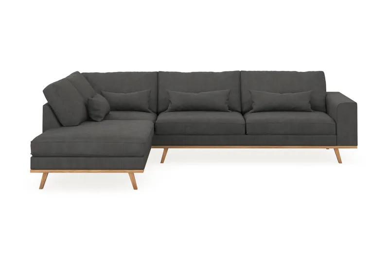Copenhagen 4-sits Vänstervänd L-formad Schäslongsoffa i Manchester - Mörkgrå - Möbler - Soffa - Divansoffor & schäslongsoffa