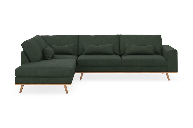 Copenhagen 4-sits Vänstervänd L-formad Schäslongsoffa i Manchester - Mörkgrön - Möbler - Soffa - Divansoffor & schäslongsoffa