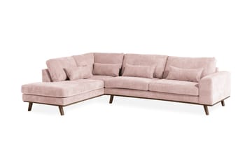 Copenhagen 4-sits Vänstervänd L-formad Schäslongsoffa i Manchester - Rosa - Möbler - Soffa - Divansoffor & schäslongsoffa