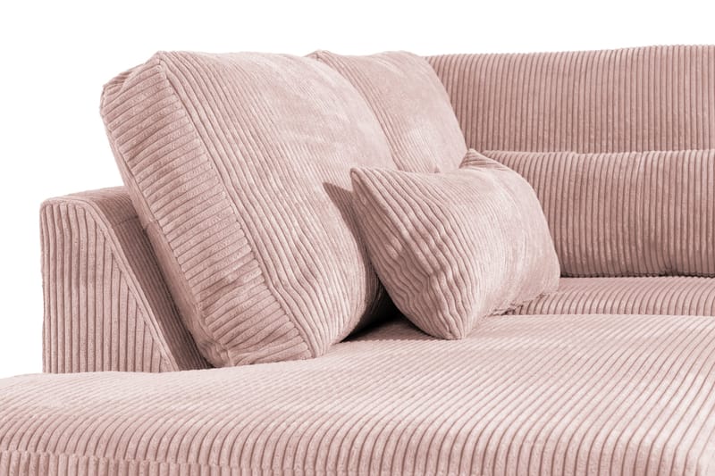 Copenhagen 4-sits Vänstervänd L-formad Schäslongsoffa i Manchester - Rosa - Möbler - Soffa - Divansoffor & schäslongsoffa