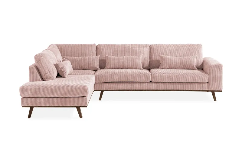 Copenhagen 4-sits Vänstervänd L-formad Schäslongsoffa i Manchester - Rosa - Möbler - Soffa - Divansoffor & schäslongsoffa