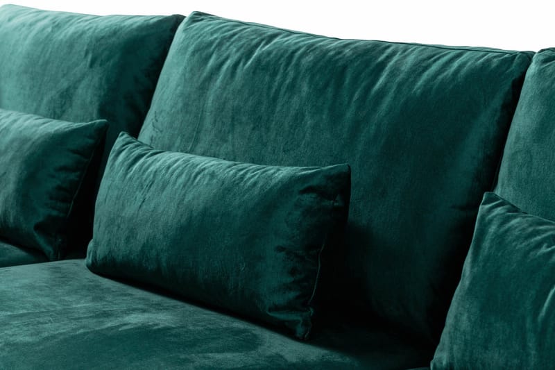 Copenhagen 4-sits Vänstervänd L-formad Schäslongsoffa i Sammet - Grön - Möbler - Soffa - Divansoffor & schäslongsoffa