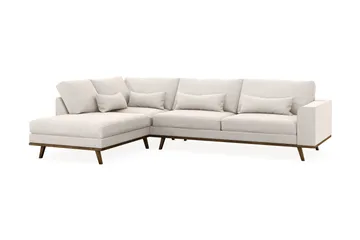Copenhagen 4-sits Vänstervänd L-formad Schäslongsoffa i Sammet - Krämvit - Möbler - Soffa - Divansoffor & schäslongsoffa