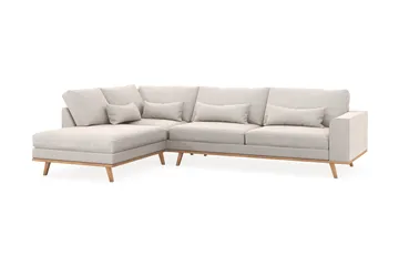 Copenhagen 4-sits Vänstervänd L-formad Schäslongsoffa i Sammet - Krämvit - Möbler - Soffa - Divansoffor & schäslongsoffa