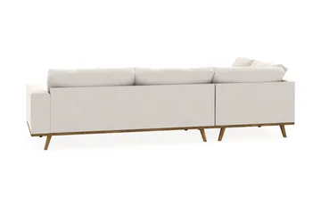 Copenhagen 4-sits Vänstervänd L-formad Schäslongsoffa i Sammet - Krämvit - Möbler - Soffa - Divansoffor & schäslongsoffa