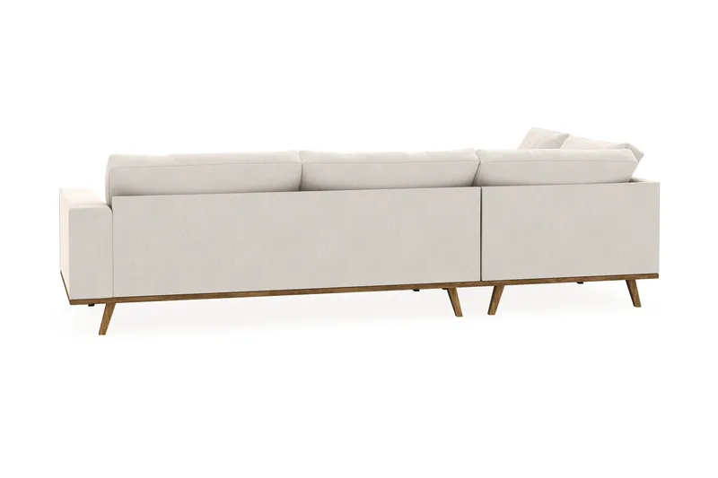 Copenhagen 4-sits Vänstervänd L-formad Schäslongsoffa i Sammet - Krämvit - Möbler - Soffa - Divansoffor & schäslongsoffa