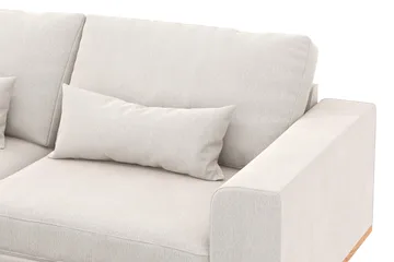 Copenhagen 4-sits Vänstervänd L-formad Schäslongsoffa i Sammet - Krämvit - Möbler - Soffa - Divansoffor & schäslongsoffa