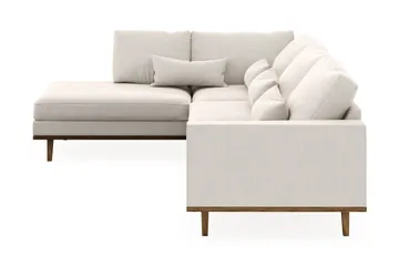 Copenhagen 4-sits Vänstervänd L-formad Schäslongsoffa i Sammet - Krämvit - Möbler - Soffa - Divansoffor & schäslongsoffa