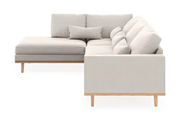 Copenhagen 4-sits Vänstervänd L-formad Schäslongsoffa i Sammet - Krämvit - Möbler - Soffa - Divansoffor & schäslongsoffa