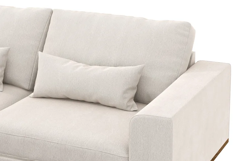 Copenhagen 4-sits Vänstervänd L-formad Schäslongsoffa i Sammet - Krämvit - Möbler - Soffa - Divansoffor & schäslongsoffa