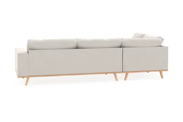 Copenhagen 4-sits Vänstervänd L-formad Schäslongsoffa i Sammet - Krämvit - Möbler - Soffa - Divansoffor & schäslongsoffa
