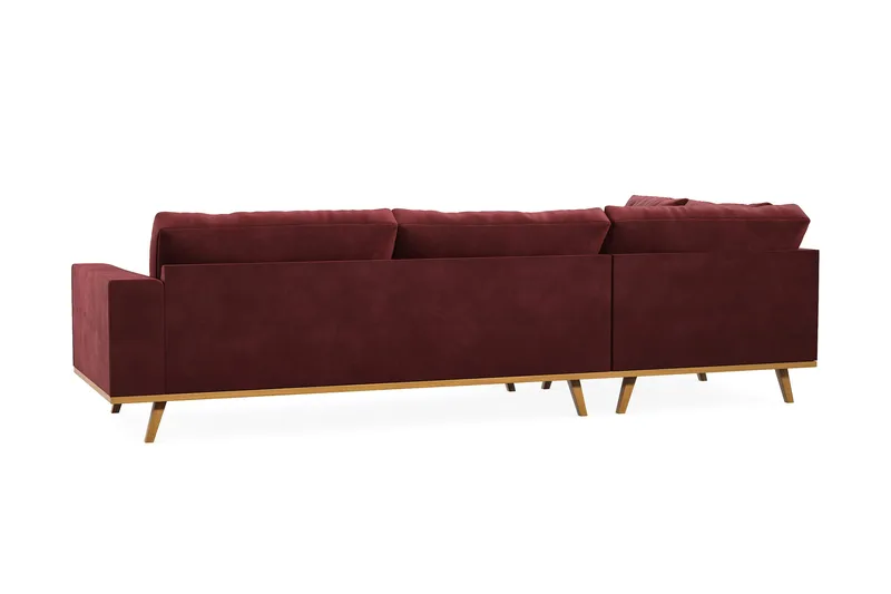 Copenhagen 4-sits Vänstervänd L-formad Schäslongsoffa i Sammet - Lila - Möbler - Soffa - Divansoffor & schäslongsoffa
