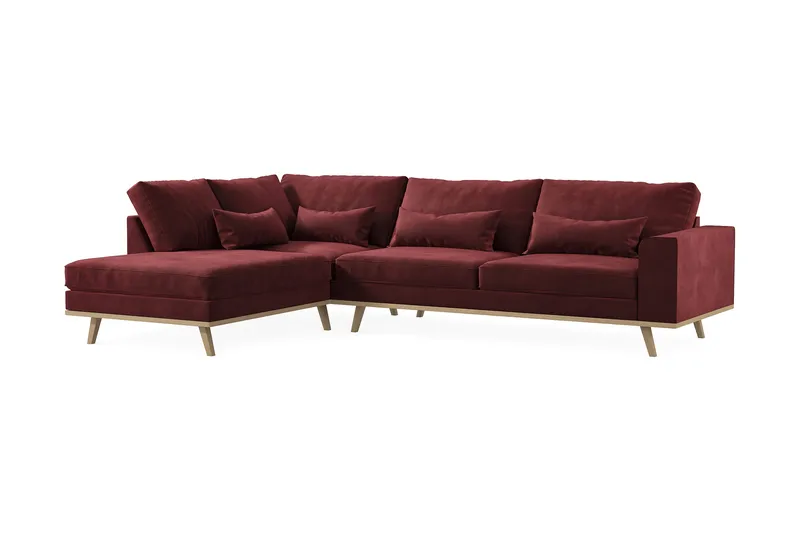 Copenhagen 4-sits Vänstervänd L-formad Schäslongsoffa i Sammet - Lila - Möbler - Soffa - Divansoffor & schäslongsoffa