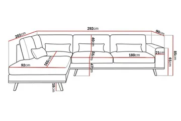 Copenhagen 4-sits Vänstervänd L-formad Schäslongsoffa i Sammet - Mörkgrå - Möbler - Soffa - Divansoffor & schäslongsoffa