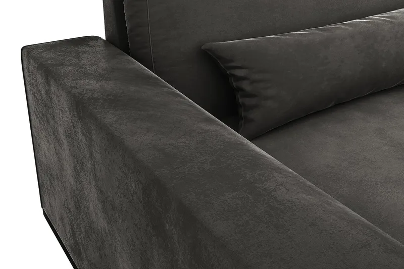 Copenhagen 4-sits Vänstervänd L-formad Schäslongsoffa i Sammet - Mörkgrå - Möbler - Soffa - Divansoffor & schäslongsoffa