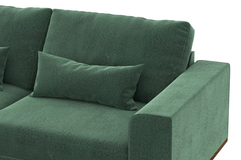 Copenhagen 4-sits Vänstervänd L-formad Schäslongsoffa i Sammet - Mörkgrön - Möbler - Soffa - Divansoffor & schäslongsoffa