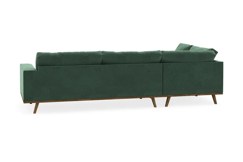 Copenhagen 4-sits Vänstervänd L-formad Schäslongsoffa i Sammet - Mörkgrön - Möbler - Soffa - Divansoffor & schäslongsoffa