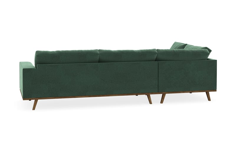 Copenhagen 4-sits Vänstervänd L-formad Schäslongsoffa i Sammet - Mörkgrön - Möbler - Soffa - Divansoffor & schäslongsoffa