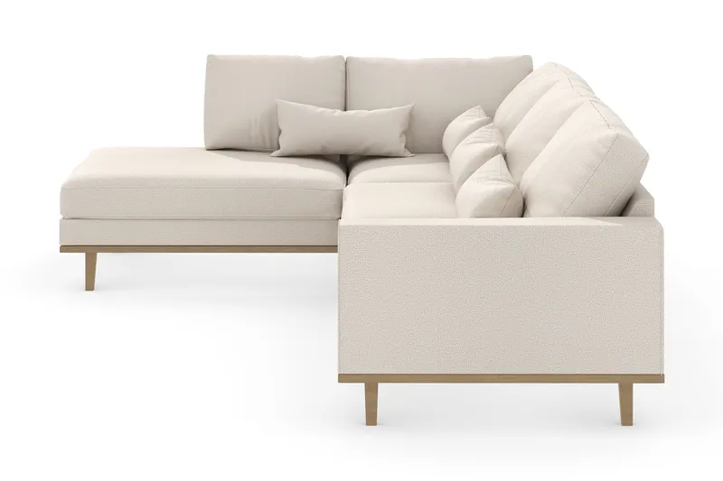 Copenhagen 4-sits Vänstervänd L-formad Schäslongsoffa i Tyg - Beige - Möbler - Soffa - Divansoffor & schäslongsoffa
