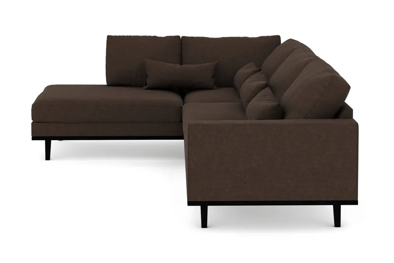 Copenhagen 4-sits Vänstervänd L-formad Schäslongsoffa i Tyg - Brun - Möbler - Soffa - Divansoffor & schäslongsoffa