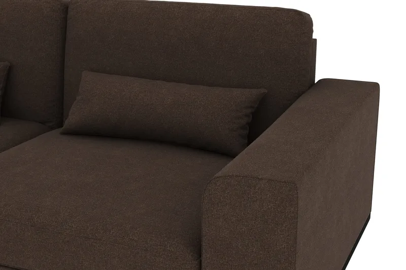Copenhagen 4-sits Vänstervänd L-formad Schäslongsoffa i Tyg - Brun - Möbler - Soffa - Divansoffor & schäslongsoffa