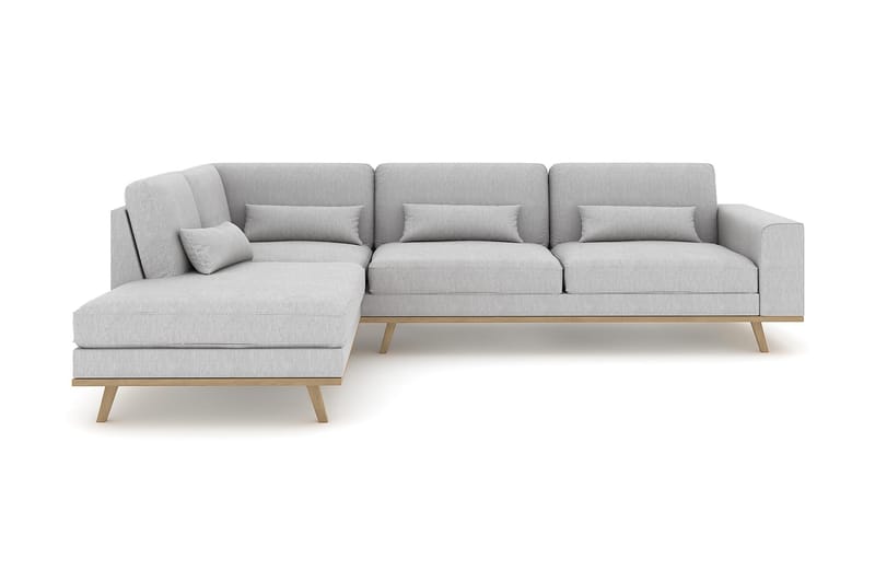 Copenhagen 4-sits Vänstervänd L-formad Schäslongsoffa i Tyg - Grå - Möbler - Soffa - Divansoffor & schäslongsoffa