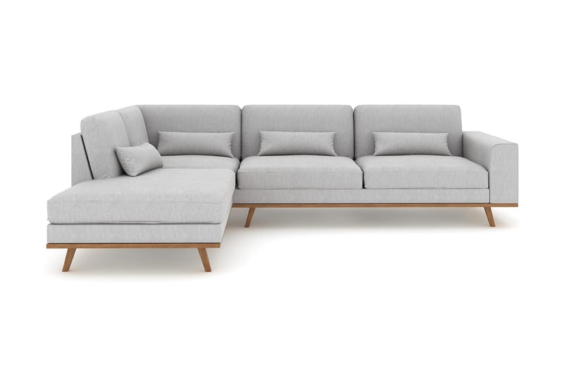 Copenhagen 4-sits Vänstervänd L-formad Schäslongsoffa i Tyg - Grå - Möbler - Soffa - Divansoffor & schäslongsoffa