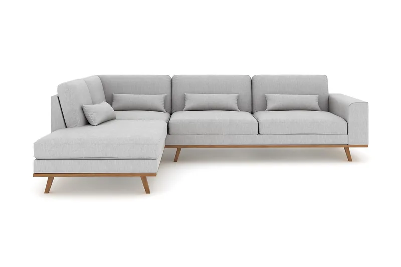 Copenhagen 4-sits Vänstervänd L-formad Schäslongsoffa i Tyg - Grå - Möbler - Soffa - Divansoffor & schäslongsoffa