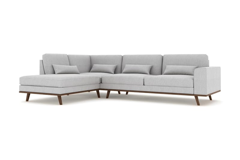 Copenhagen 4-sits Vänstervänd L-formad Schäslongsoffa i Tyg - Grå - Möbler - Soffa - Divansoffor & schäslongsoffa