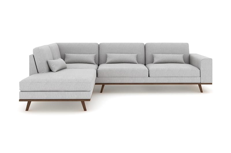 Copenhagen 4-sits Vänstervänd L-formad Schäslongsoffa i Tyg - Grå - Möbler - Soffa - Divansoffor & schäslongsoffa