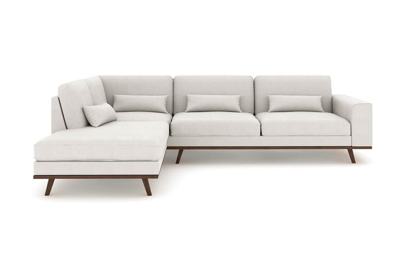 Copenhagen 4-sits Vänstervänd L-formad Schäslongsoffa i Tyg - Ljusgrå - Möbler - Soffa - Divansoffor & schäslongsoffa