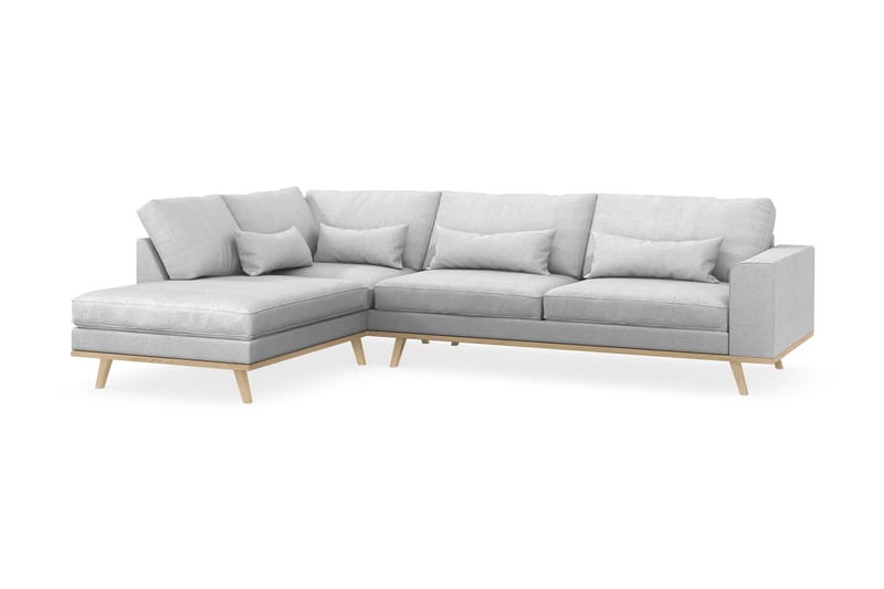 Copenhagen 4-sits Vänstervänd L-formad Schäslongsoffa i Tyg - Ljusgrå - Möbler - Soffa - Divansoffor & schäslongsoffa