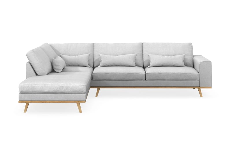 Copenhagen 4-sits Vänstervänd L-formad Schäslongsoffa i Tyg - Ljusgrå - Möbler - Soffa - Divansoffor & schäslongsoffa