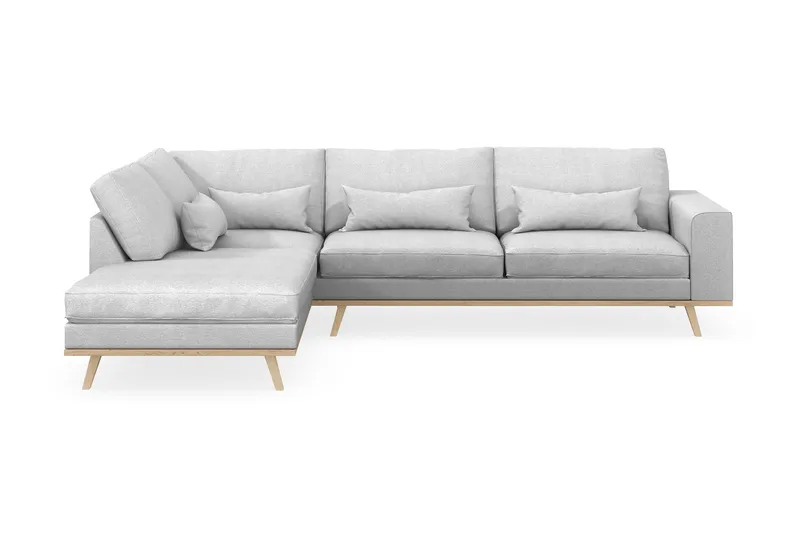 Copenhagen 4-sits Vänstervänd L-formad Schäslongsoffa i Tyg - Ljusgrå - Möbler - Soffa - Divansoffor & schäslongsoffa
