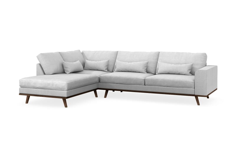 Copenhagen 4-sits Vänstervänd L-formad Schäslongsoffa i Tyg - Ljusgrå - Möbler - Soffa - Divansoffor & schäslongsoffa