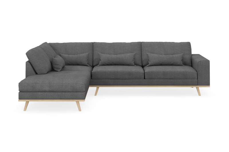 Copenhagen 4-sits Vänstervänd L-formad Schäslongsoffa i Tyg - Mörkgrå - Möbler - Soffa - Divansoffor & schäslongsoffa