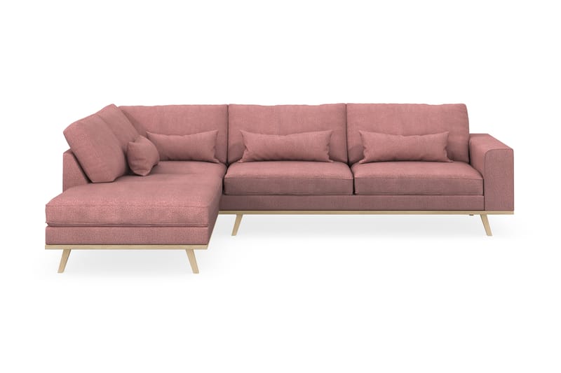Copenhagen 4-sits Vänstervänd L-formad Schäslongsoffa i Tyg - Rosa - Möbler - Soffa - Divansoffor & schäslongsoffa