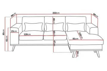 Copenhagen Compact 3-sits Vändbar L-formad Divansoffa i Sammet - Mörkgrå - Möbler - Soffa - Divansoffor & schäslongsoffa