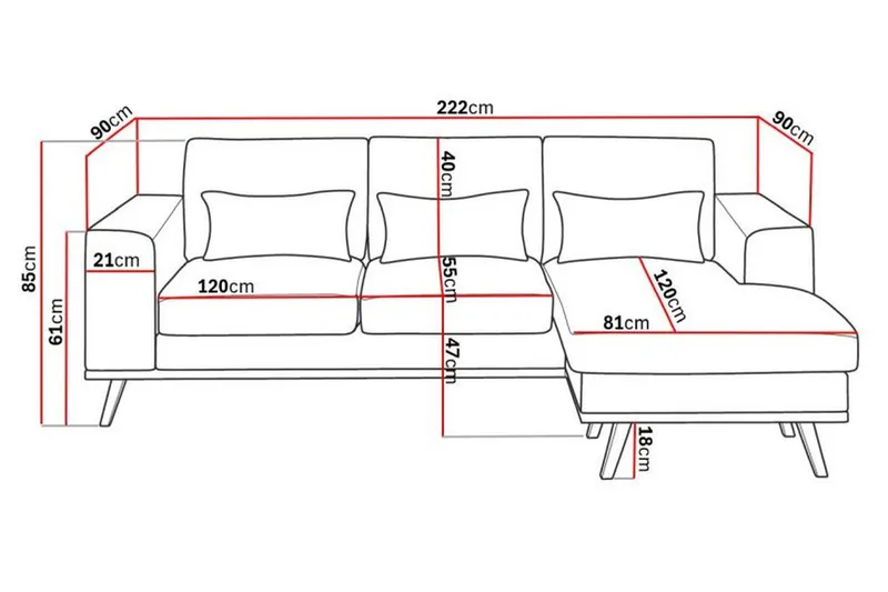 Copenhagen Compact 3-sits Vändbar L-formad Divansoffa i Sammet - Mörkgrå - Möbler - Soffa - Divansoffor & schäslongsoffa