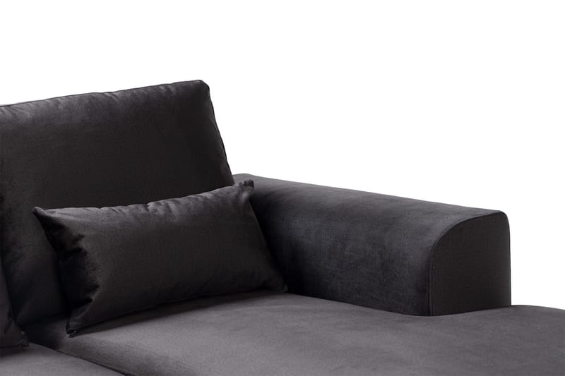Copenhagen Compact 3-sits Vändbar L-formad Divansoffa i Sammet - Mörkgrå - Möbler - Soffa - Divansoffor & schäslongsoffa