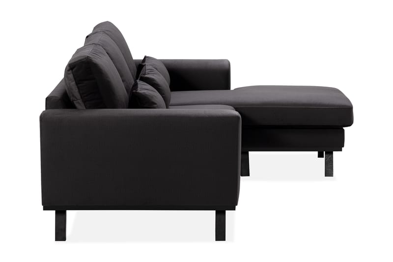 Copenhagen Compact 3-sits Vändbar L-formad Divansoffa i Sammet - Mörkgrå - Möbler - Soffa - Divansoffor & schäslongsoffa
