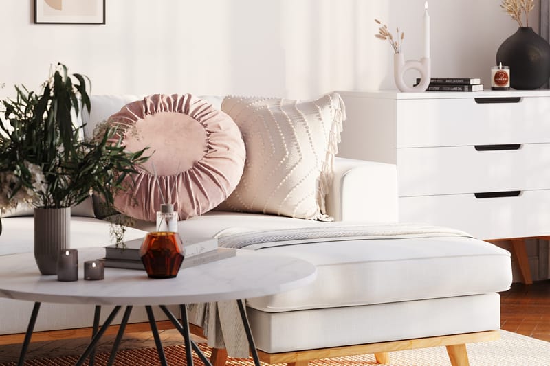 Copenhagen Compact 3-sits Vändbar L-formad Divansoffa i Tyg - Ljusgrå - Möbler - Soffa - Divansoffor & schäslongsoffa