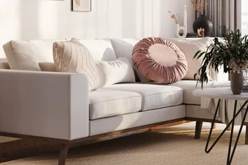 Copenhagen Compact 3-sits Vändbar L-formad Divansoffa i Tyg - Ljusgrå - Möbler - Soffa - Divansoffor & schäslongsoffa