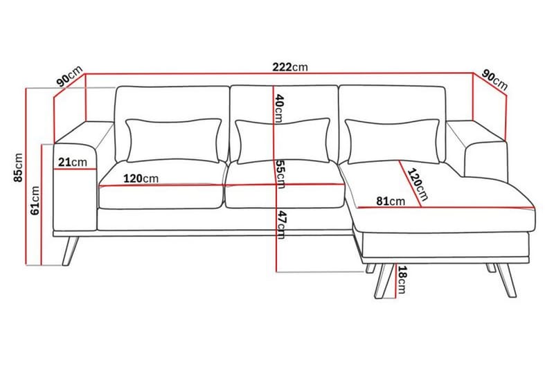Copenhagen Compact 3-sits Vändbar L-formad Divansoffa i Tyg - Ljusgrå - Möbler - Soffa - Divansoffor & schäslongsoffa