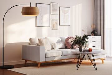 Copenhagen Compact 3-sits Vändbar L-formad Divansoffa i Tyg - Ljusgrå - Möbler - Soffa - Divansoffor & schäslongsoffa