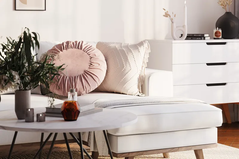 Copenhagen Compact 3-sits Vändbar L-formad Divansoffa i Tyg - Ljusgrå - Möbler - Soffa - Divansoffor & schäslongsoffa