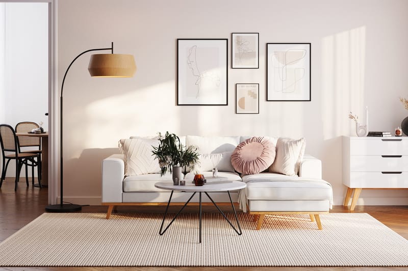 Copenhagen Compact 3-sits Vändbar L-formad Divansoffa i Tyg - Ljusgrå - Möbler - Soffa - Divansoffor & schäslongsoffa